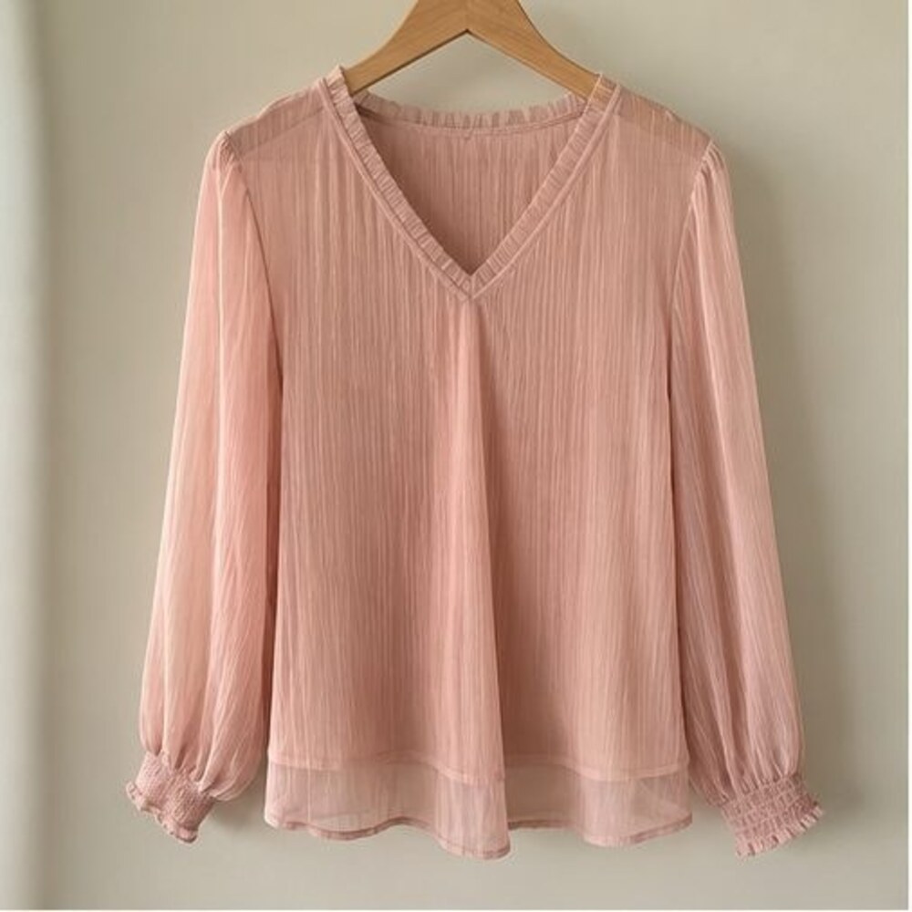 Blush Pleated Blouse